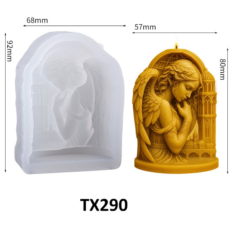 3D Angel Castle Silicone Candle Mold