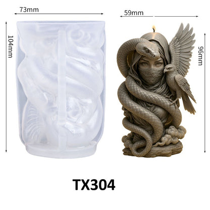 3D Medusa & Bird Scented Candle Silicone Mold