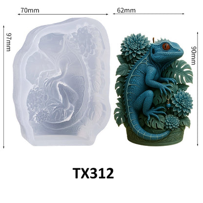 3D Lizard Silicone Candle Mold