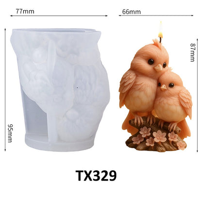 Lovebirds & Cherry Blossoms Candle Silicone Mold