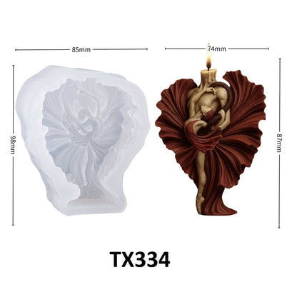 3D Relief Dancing Snake Wrapped Heart Silicone Candle Mold
