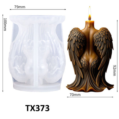 3D Relief Fallen Angel Winged Skull Silicone Mold