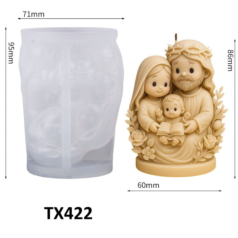 3D Family Silicone Candle Mold