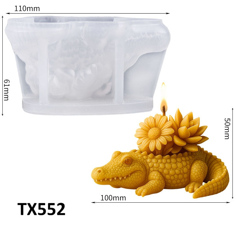 3D Crocodile Silicone Candle Mold