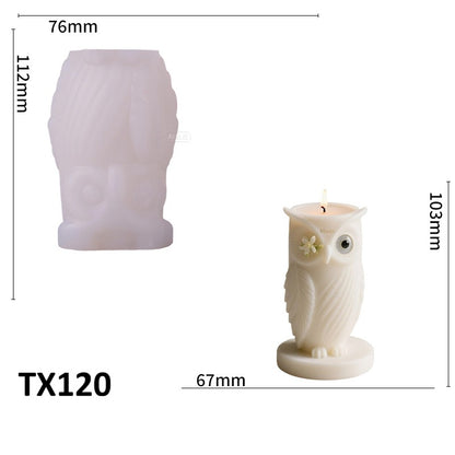 3D Owl Silicone Candle Mold