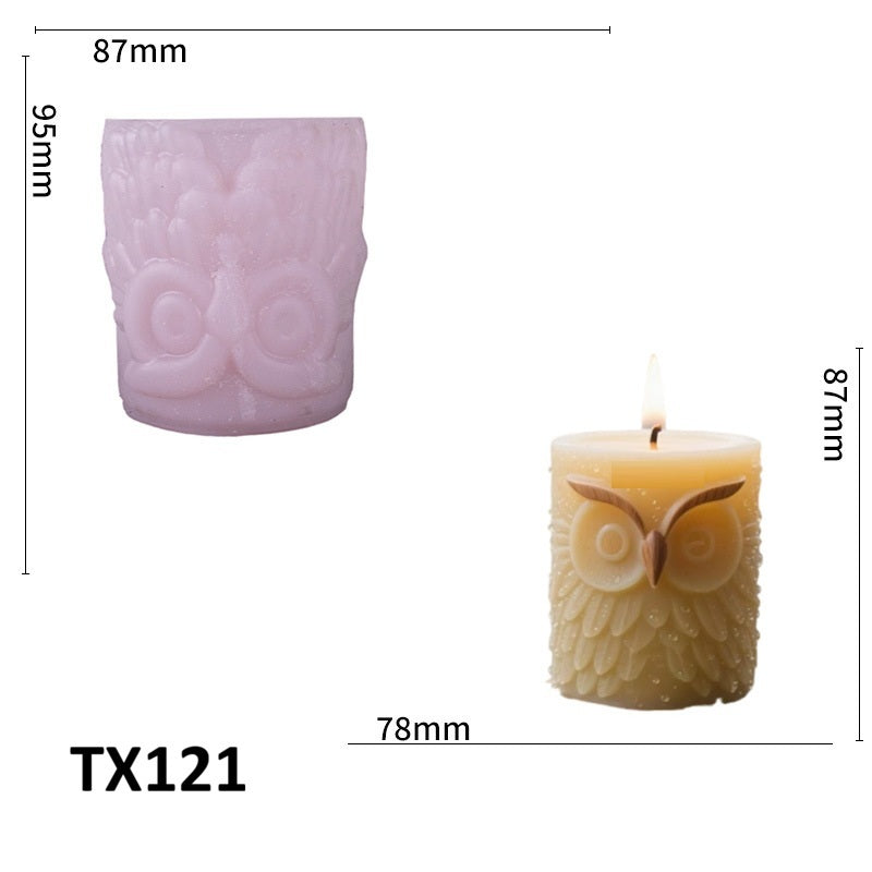 3D Owl Silicone Candle Mold