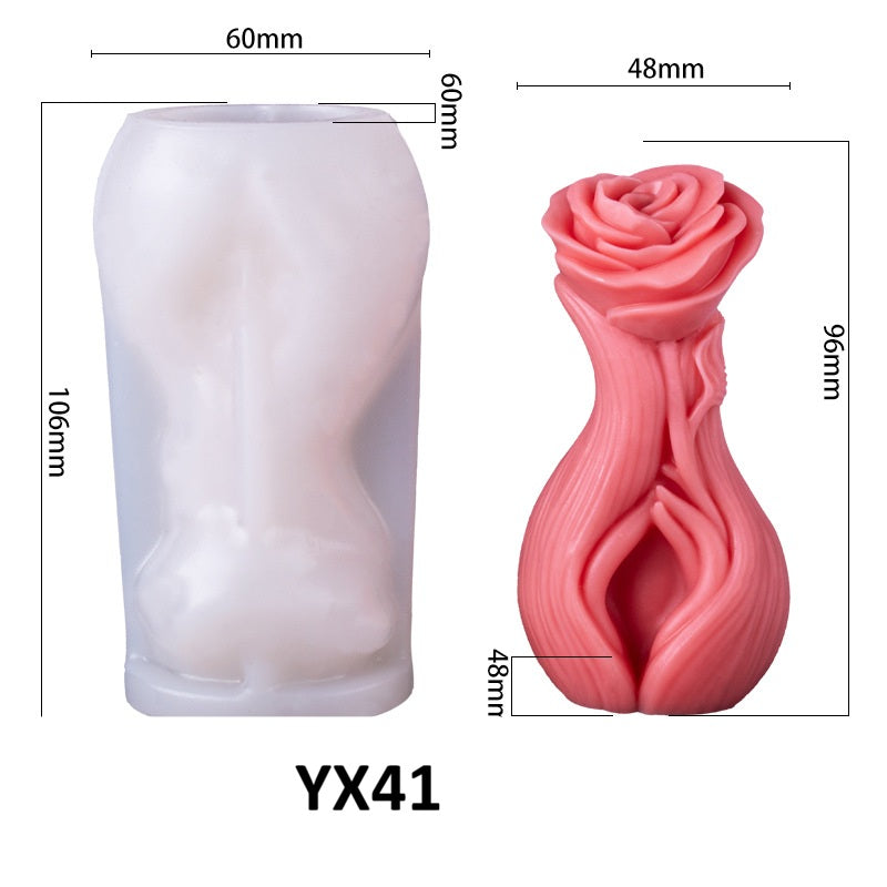 Valentine's Day 3D Rose Art Silicone Candle Mold