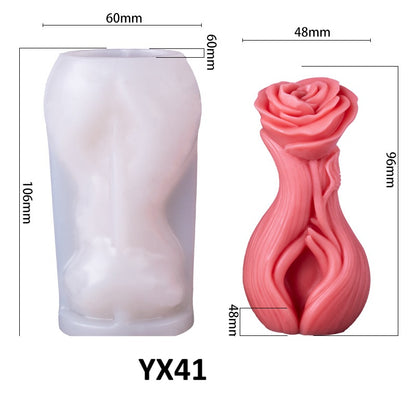 Valentine's Day 3D Rose Art Silicone Candle Mold