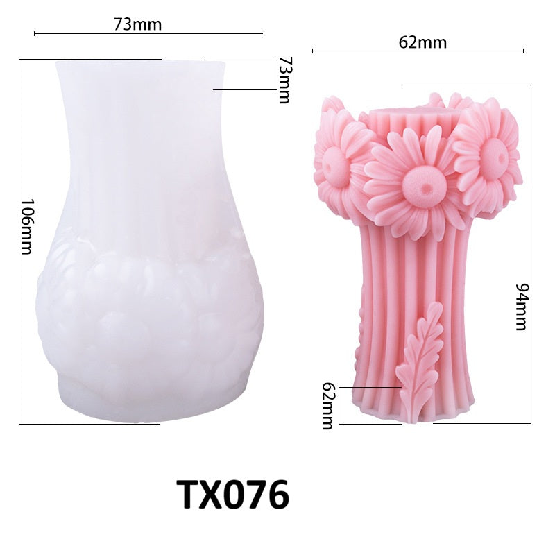 3D Flower Bouquet Candle Silicone Mold