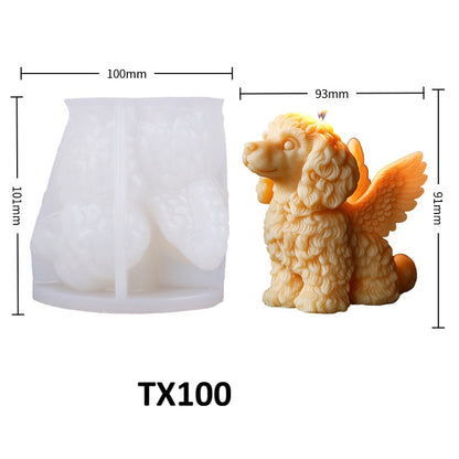 3D Cute Angel Puppy Silicone Candle Mold for Kids' Birthday Party