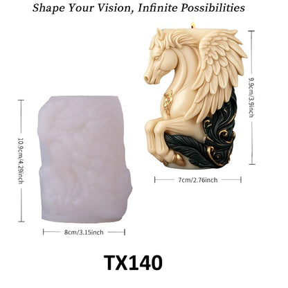 Golden-Winged Pegasus Candle Silicone Mold