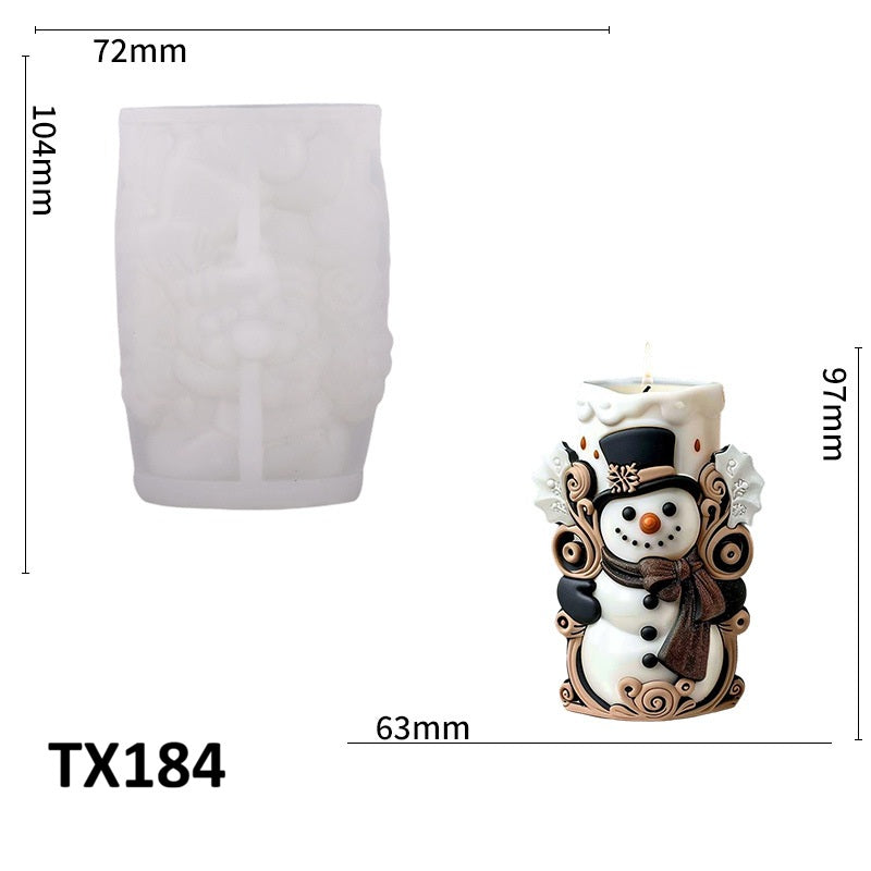 3D Winter Snowman Silicone Candle Mold