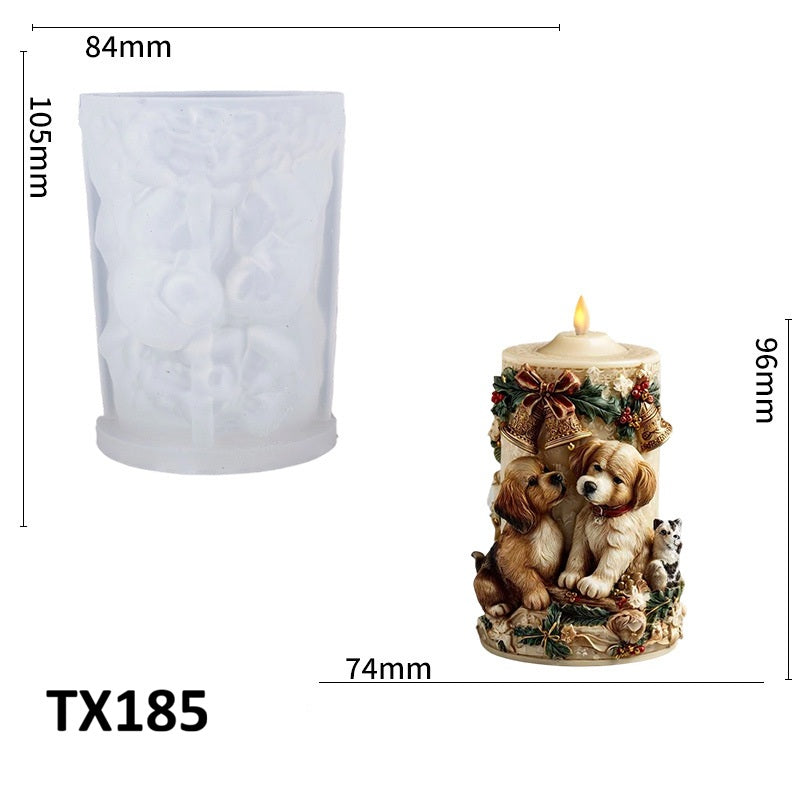 Puppy with Bell Scented Candle Silicone Mold