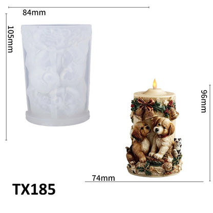 Puppy with Bell Scented Candle Silicone Mold