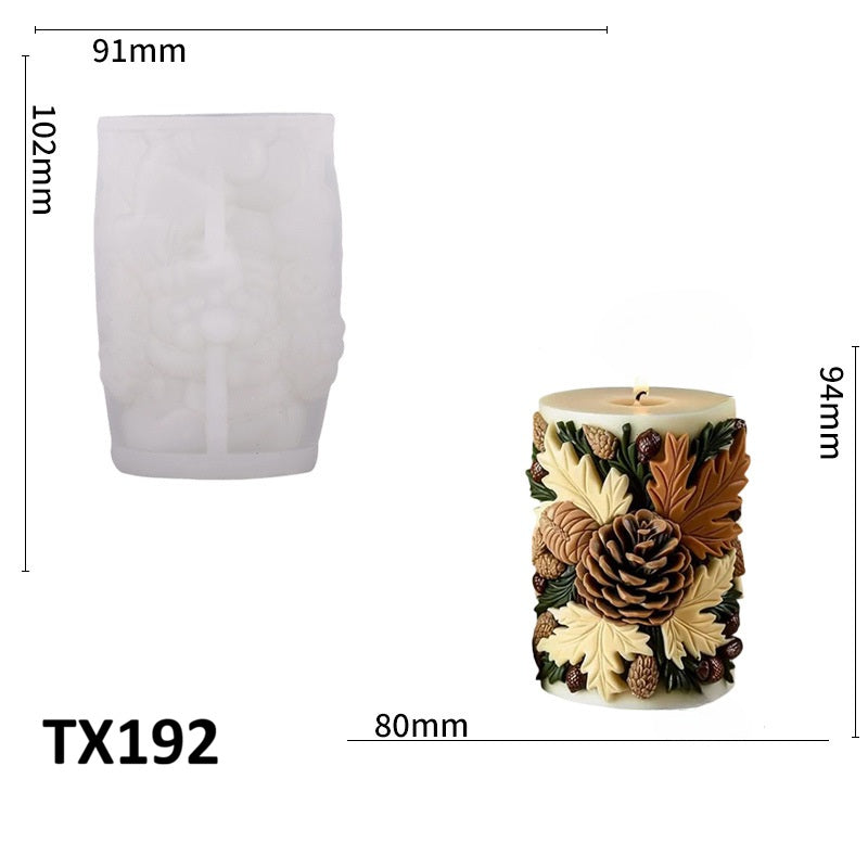 3D Pine Cone Silicone Candle Mold for Christmas