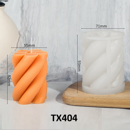 3D Spiral Pillar Silicone Candle Mold