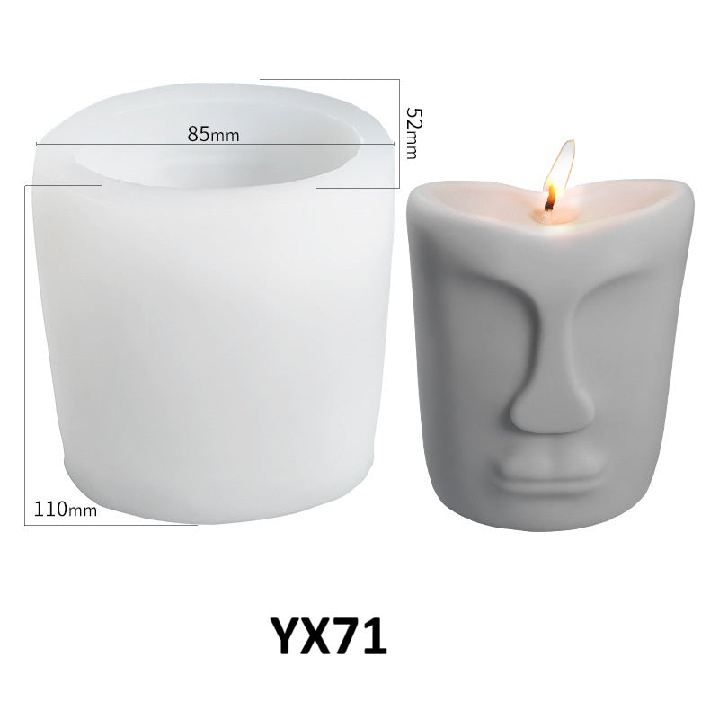 Minimalist Face Silicone Candle Mold