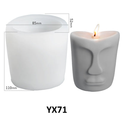 Minimalist Face Silicone Candle Mold