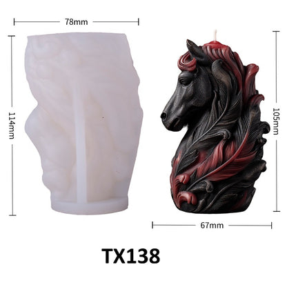 3D Feathered Horse Head Silicone Mold