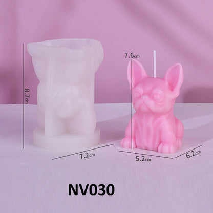 3D French Bulldog Silicone Candle Mold