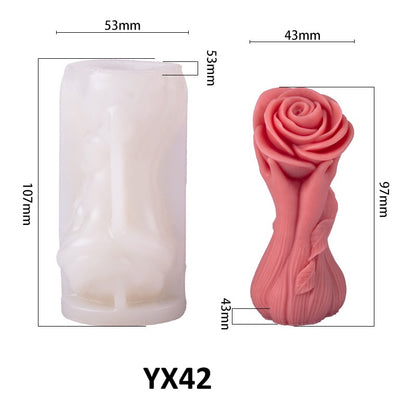 Valentine's Day 3D Rose Art Silicone Candle Mold