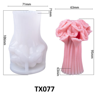 3D Flower Bouquet Candle Silicone Mold