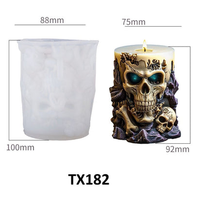 Halloween 3D Skull Silicone Candle Mold