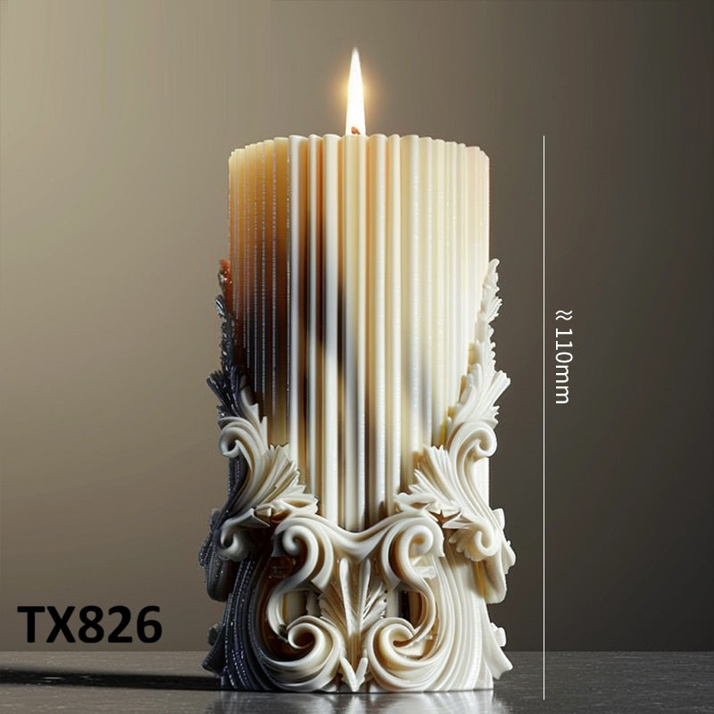3D Cylinder Silicone Candle Mold