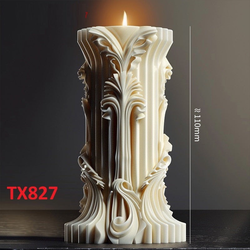 3D Cylinder Silicone Candle Mold