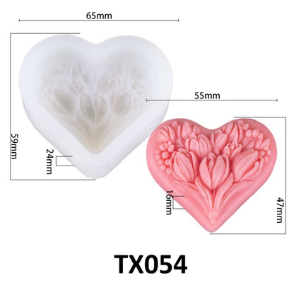 Heart Tulip Scented Candle Silicone Mold