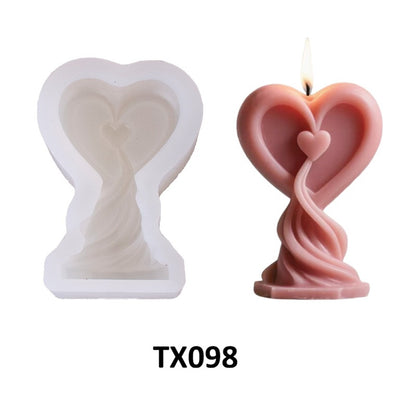 3D Heart-Shaped Silicone Scented Candle Mold