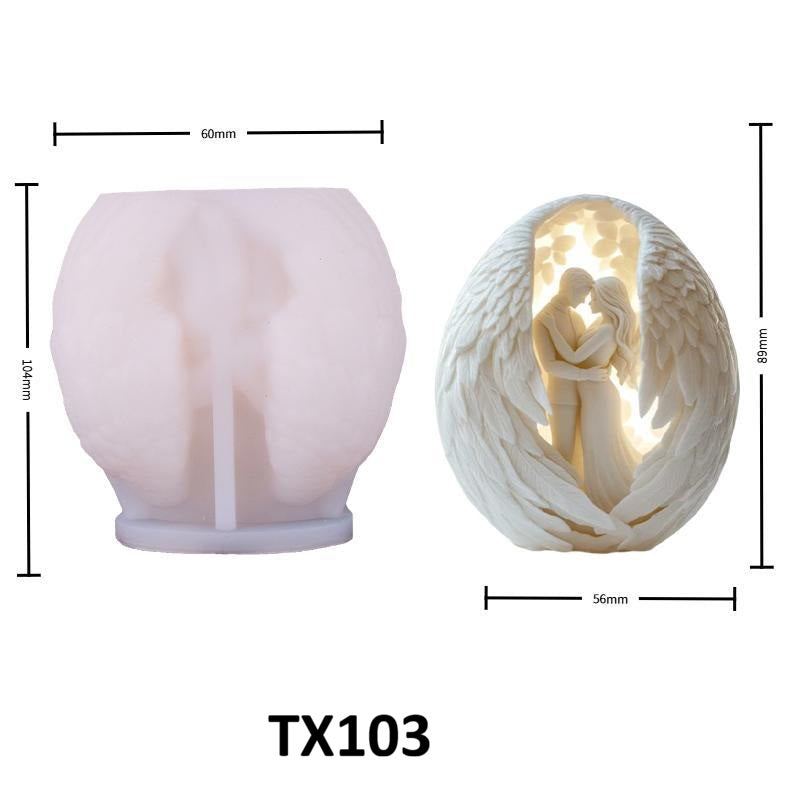 Romantic Lovers with Wings 3D Silicone Candle Mold