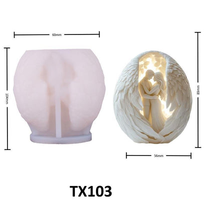 Romantic Lovers with Wings 3D Silicone Candle Mold
