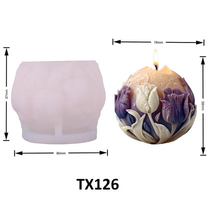 Spherical Moon & Floral Scented Candle Silicone Mold