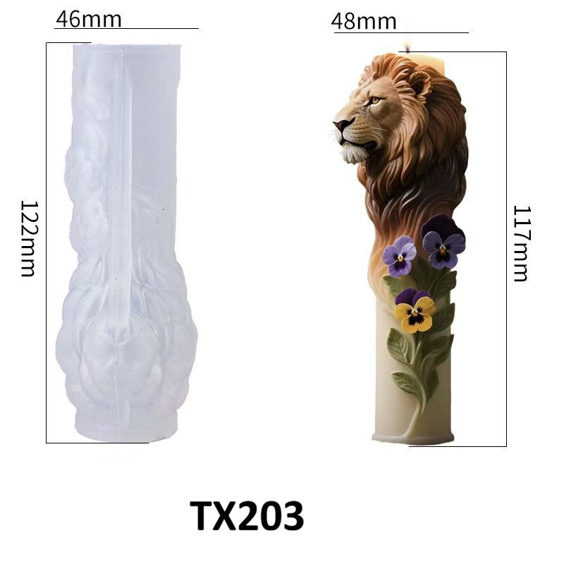 3D Lion Head Scented Candle Silicone Mold