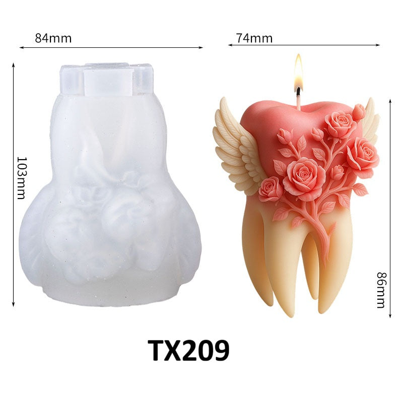 Angel Tooth & Rose Scented Candle Silicone Mold