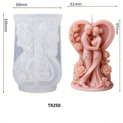 3D Hugging Couple Silicone Candle Mold