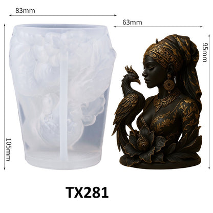 3D Goddess Statue Relief Silicone Candle Mold