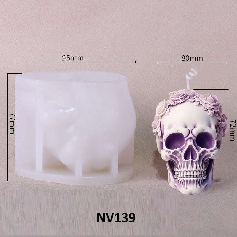 Halloween Skull Silicone Mold for Scented Candle Decoration