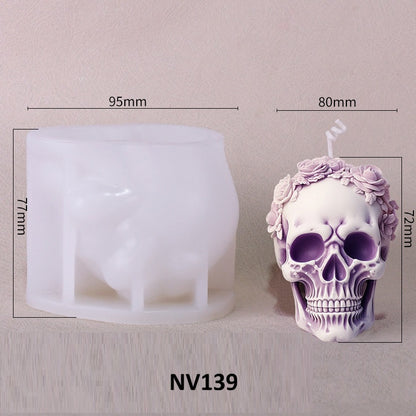 Halloween Skull Silicone Mold for Scented Candle Decoration