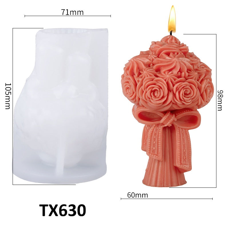 Flower Bouquet Scented Candle Silicone Mold