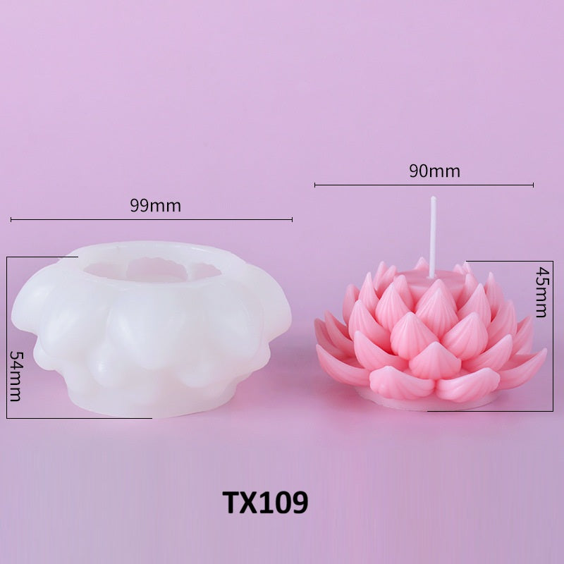3D Lotus Flower Silicone Mold for Candle & Car Diffuser Stone Making