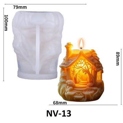3D Treehouse Scented Candle Silicone Mold
