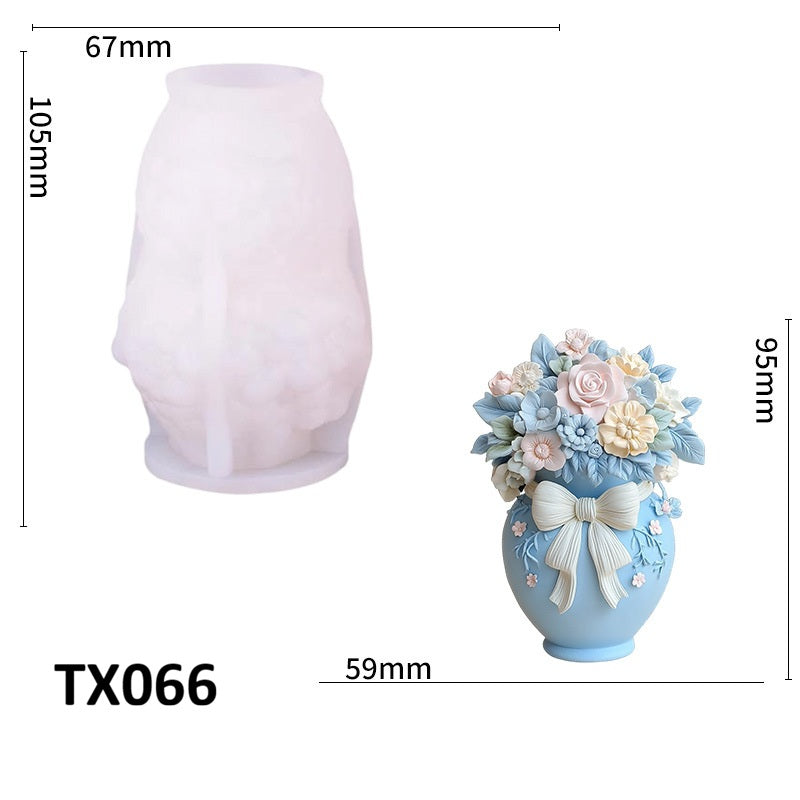 3D Flower Basket Silicone Scented Candle Mold