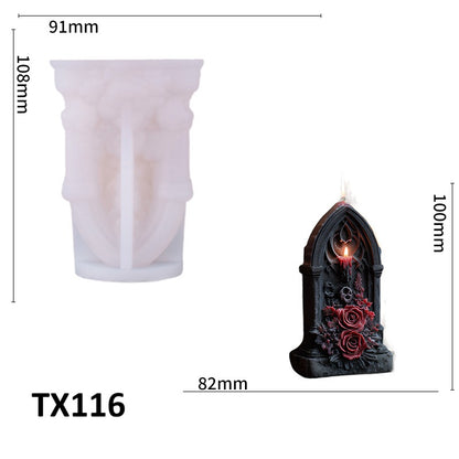 3D Rose Tombstone Silicone Scented Candle Mold