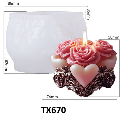Rose Flower Candle Silicone Mold for Wedding & Party Favors