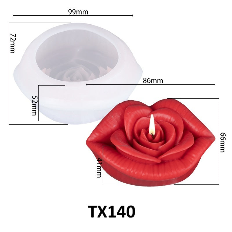 Rose Lips Scented Candle Silicone Mold