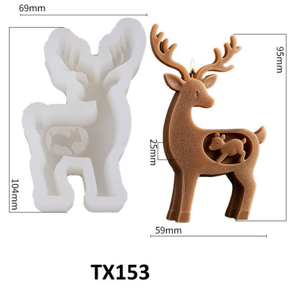 3D Elk Scented Candle Silicone Mold
