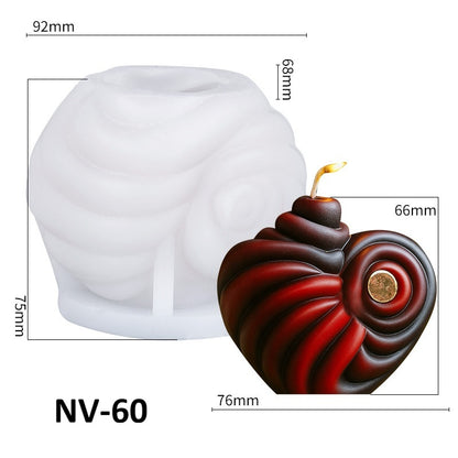 Spiral Heart Snail Scented Candle Silicone Mold
