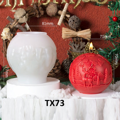 3D Christmas Ornament Candle Silicone Mold